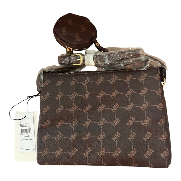 Nicole Miller Brown and Gold Crossbody Bag - Picture 2 of 8